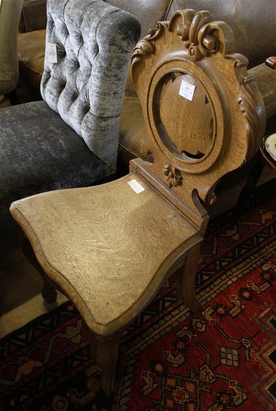 Oak French hall chair